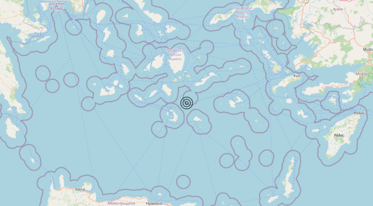 Terremoto Dodecanese Islands, Greece [Sea: Greece] – Magnitudo 5.4