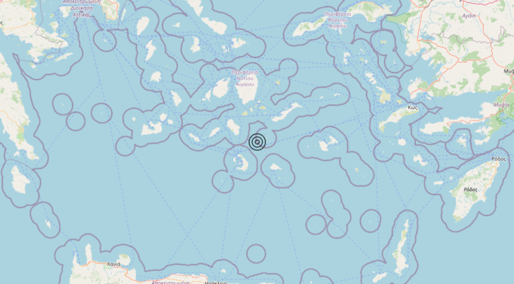 Terremoto Dodecanese Islands, Greece [Sea: Greece] – Magnitudo 5.0