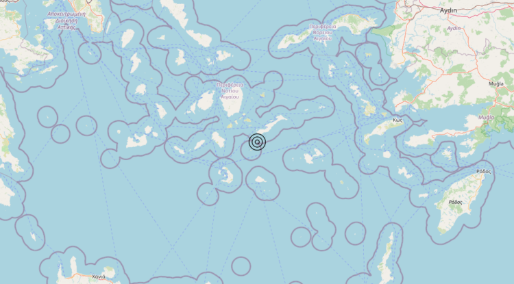Terremoto Dodecanese Islands, Greece [Sea: Greece] – Magnitudo 4.5