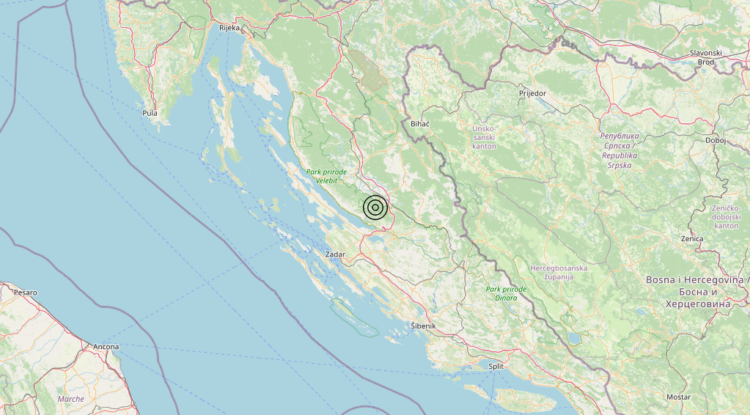 Terremoto Costa Croata Settentrionale (CROAZIA) – Magnitudo 3.4