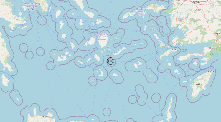 Terremoto Dodecanese Islands, Greece [Sea: Greece] – Magnitudo 4.6