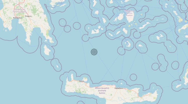 Terremoto Southern Greece [Sea: Greece] – Magnitudo 4.6