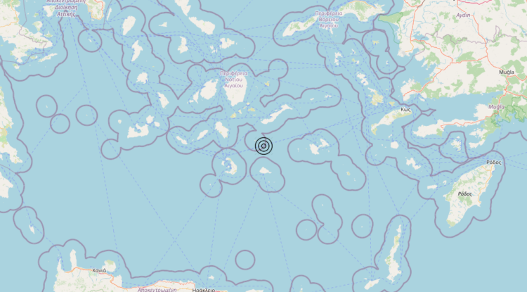Terremoto Dodecanese Islands, Greece [Sea: Greece] – Magnitudo 4.6