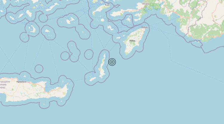 Terremoto Dodecanese Islands, Greece [Sea: Greece] – Magnitudo 4.6