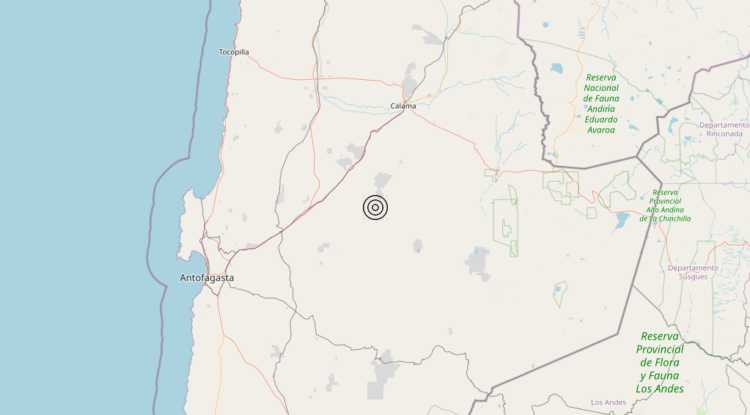 Terremoto Northern Chile [Land: Chile] – Magnitudo 6.0
