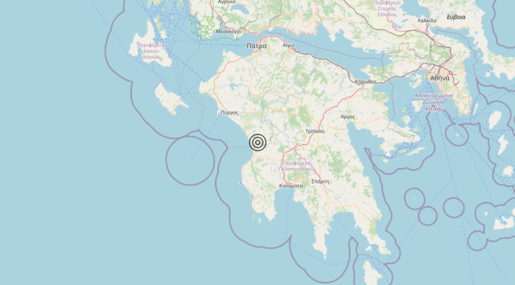 Terremoto Costa Occidentale Peloponneso (GRECIA) – Magnitudo 4.8