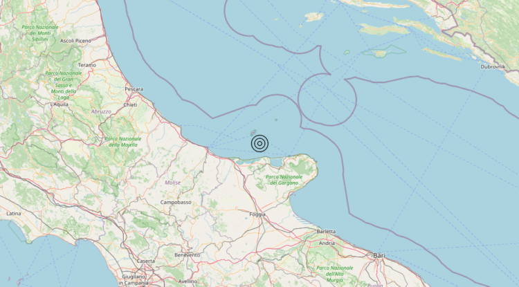 Terremoto Costa Garganica (Foggia) – Magnitudo 3.8