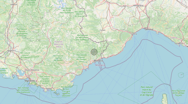 Terremoto Near south coast of France [Land: France] – Magnitudo 3.4