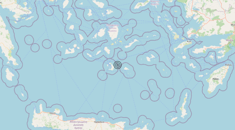 Terremoto Dodecanese Islands, Greece [Sea: Greece] – Magnitudo 4.7