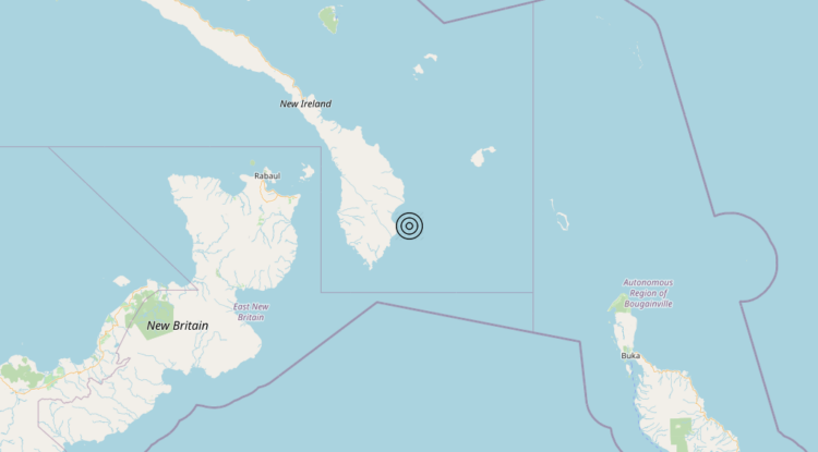 Terremoto Papua New Guinea [Sea] – Magnitudo 6.2