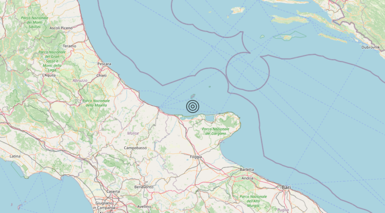 Terremoto Costa Garganica (Foggia) – Magnitudo 3.0