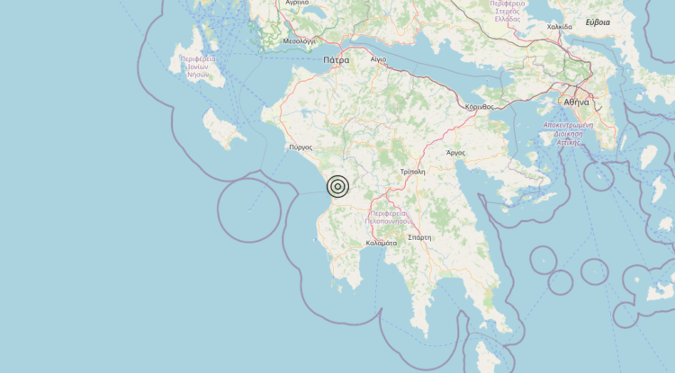 Terremoto Costa Occidentale Peloponneso (GRECIA) – Magnitudo 4.8