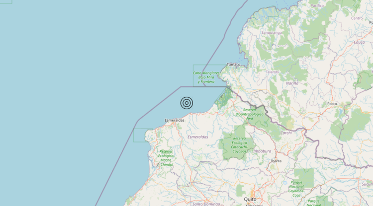 Terremoto Near coast of Ecuador [Sea: Ecuador] – Magnitudo 6.3