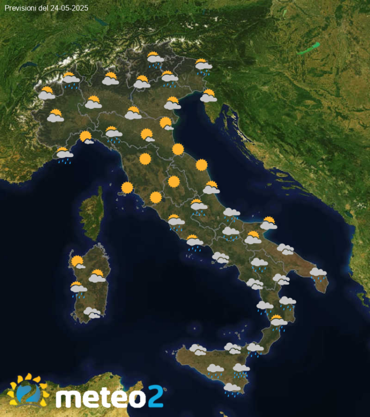Il Meteo in Italia per Sabato 24 Maggio 2025