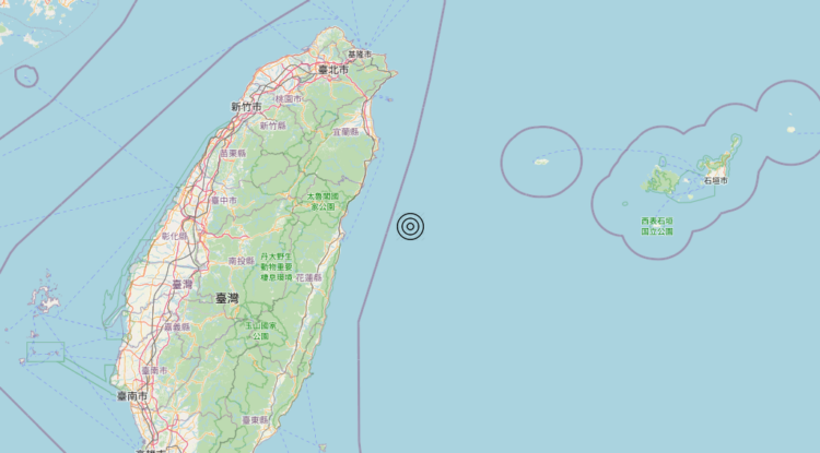 Terremoto Taiwan region [Sea: Taiwan] – Magnitudo 5.5