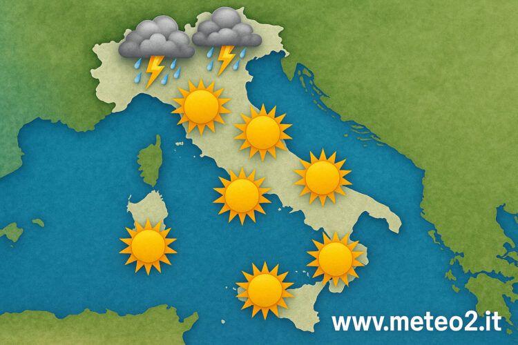 Meteo: il weekend porta instabilità al Nord, caldo al Sud
