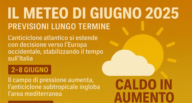 Il meteo di Giugno 2025: previsioni lungo termine Il meteo di Giugno 2025: previsioni lungo termine
