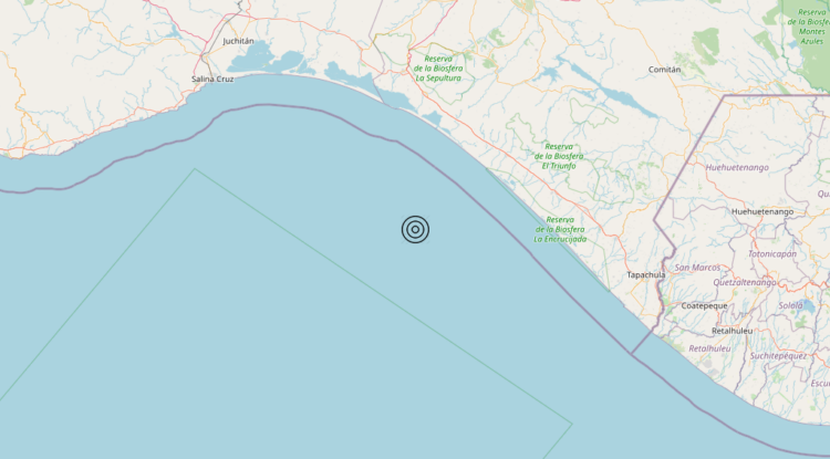 Terremoto Near coast of Chiapas, Mexico [Sea: Mexico] – Magnitudo 6.1