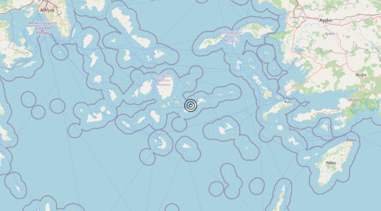 Terremoto Dodecanese Islands, Greece [Sea: Greece] – Magnitudo 4.8