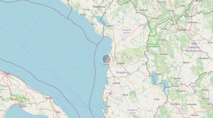 Terremoto Costa Albanese settentrionale (ALBANIA) – Magnitudo 3.6