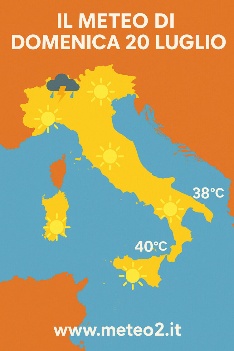 Il Meteo di Domenica 20 Luglio: Sole e Caldo al Sud, Temporali al Nord