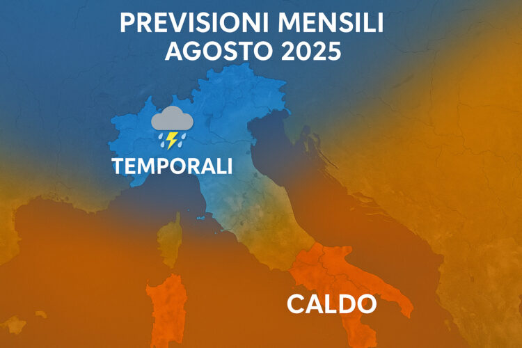 Previsioni mensili agosto 2025: caldo, temporali e sorprese