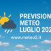 Previsioni meteo luglio 2025: caldo africano e temporali improvvisi