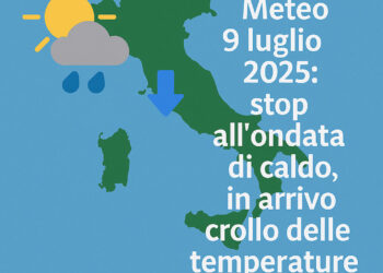 Meteo 9 luglio 2025: stop all’ondata di caldo, ecco cosa accadrà