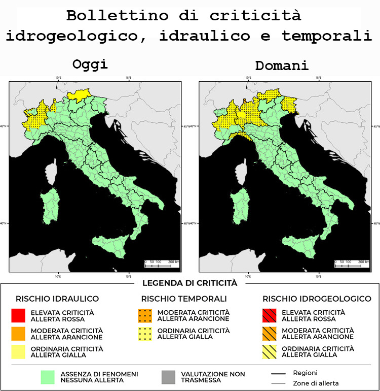 Bollettino di allerta meteo del 20/07/2025