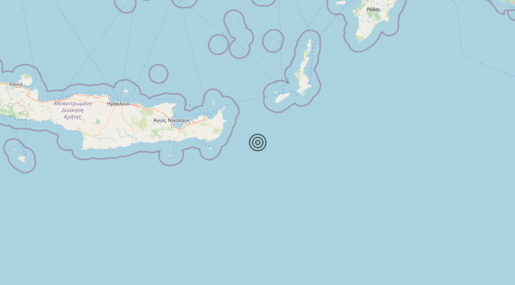 Terremoto Crete, Greece [Sea: Greece] – Magnitudo 5.0