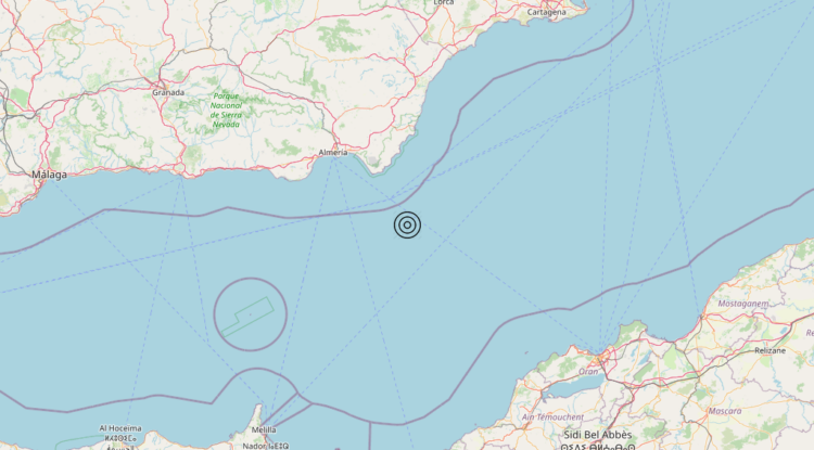 Terremoto Spain [Sea] – Magnitudo 5.4