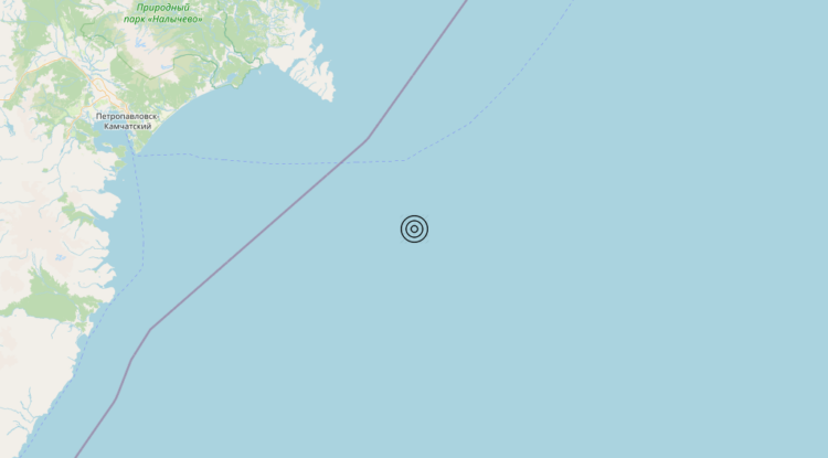 Terremoto Off east coast of Kamchatka Peninsula, Russia [Sea: Russia] – Magnitudo 5.7