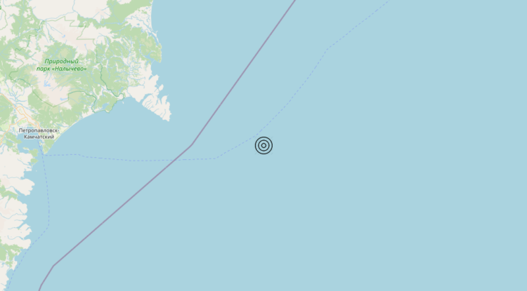 Terremoto Off east coast of Kamchatka Peninsula, Russia [Sea: Russia] – Magnitudo 6.3