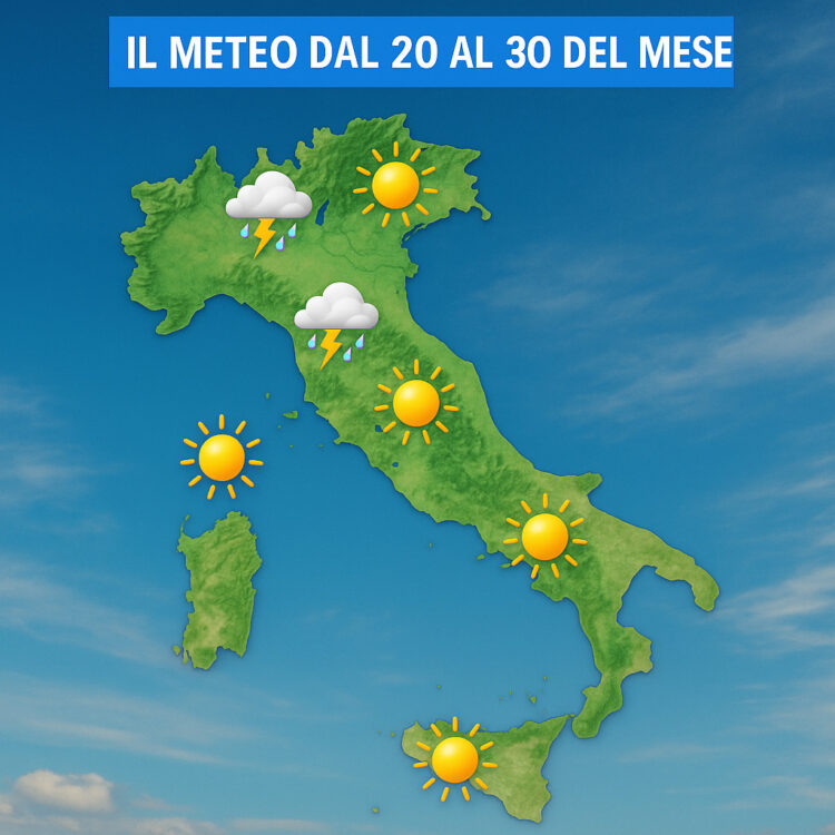 Agosto 2025: il meteo dal 20 al 30 del mese Agosto 2025: il meteo dal 20 al 30 del mese