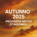 Autunno 2025, previsioni meteo stagionali