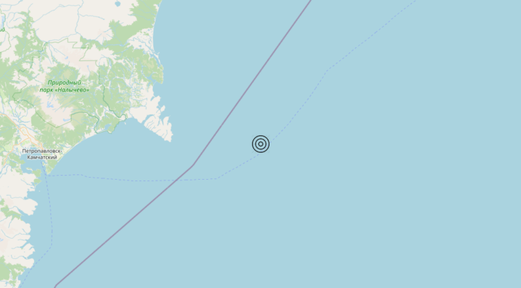 Terremoto Off east coast of Kamchatka Peninsula, Russia [Sea: Russia] – Magnitudo 5.8