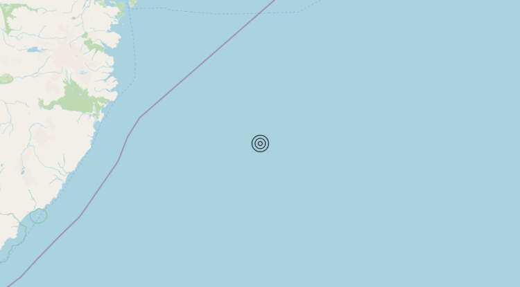 Terremoto Off east coast of Kamchatka Peninsula, Russia [Sea: Russia] – Magnitudo 6.0