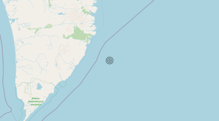 Terremoto Near east coast of Kamchatka Peninsula, Russia [Sea: Russia] – Magnitudo 5.7