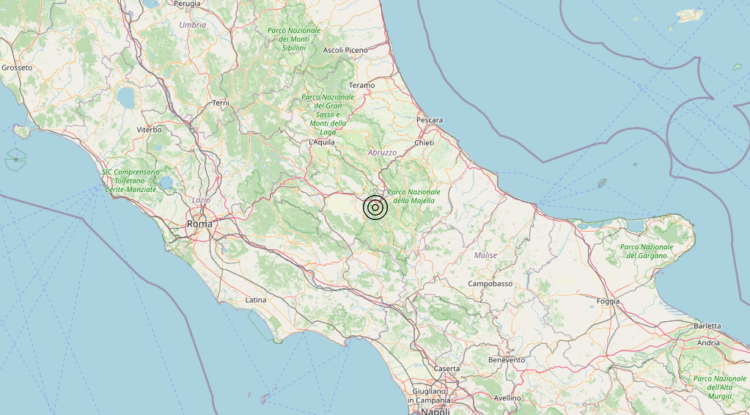 Terremoto 2 km W Villalago (AQ) – Magnitudo 3.1