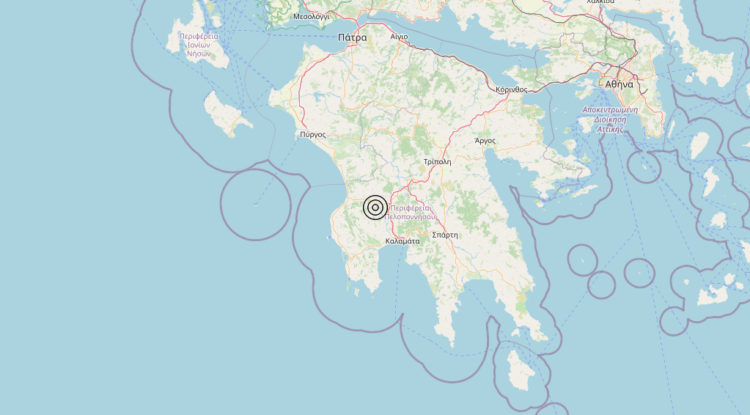 Terremoto Costa Occidentale Peloponneso (GRECIA) – Magnitudo 4.7