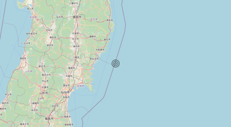 Terremoto Near east coast of eastern Honshu, Japan [Sea: Japan] – Magnitudo 5.8