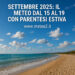 Settembre 2025: il meteo dal 15 al 19 con parentesi estiva