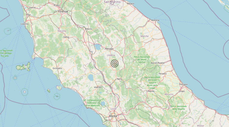Terremoto 1 km NE Massa Martana (PG) – Magnitudo 3.8
