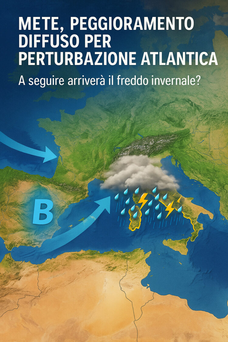 Meteo, peggioramento diffuso per perturbazione atlantica. A seguire arriverà il freddo invernale?