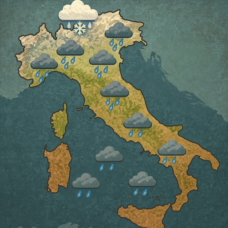 Meteo primi di novembre 2025: tra piogge, vento e primi freddi invernali