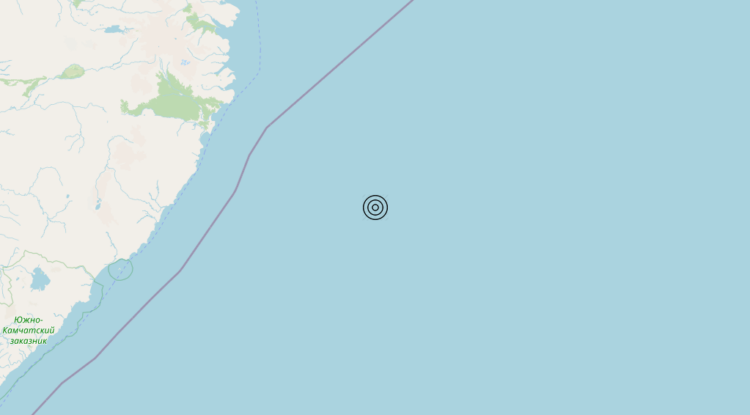 Terremoto Off east coast of Kamchatka Peninsula, Russia [Sea: Russia] – Magnitudo 6.2