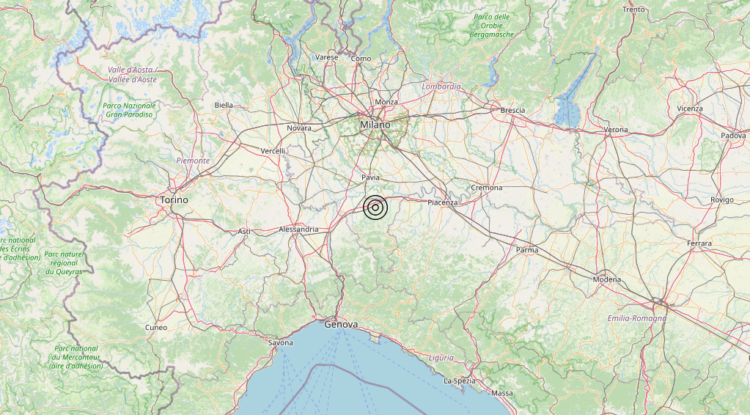 Terremoto 1 km SW Montalto Pavese (PV) – Magnitudo 3.3