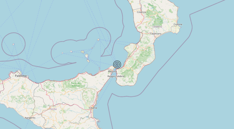 Terremoto Stretto di Messina (Reggio di Calabria, Messina) – Magnitudo 3.0