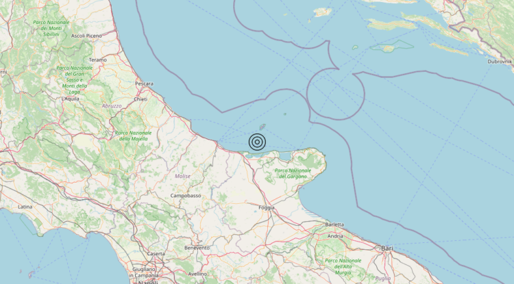 Terremoto Costa Garganica (Foggia) – Magnitudo 3.6