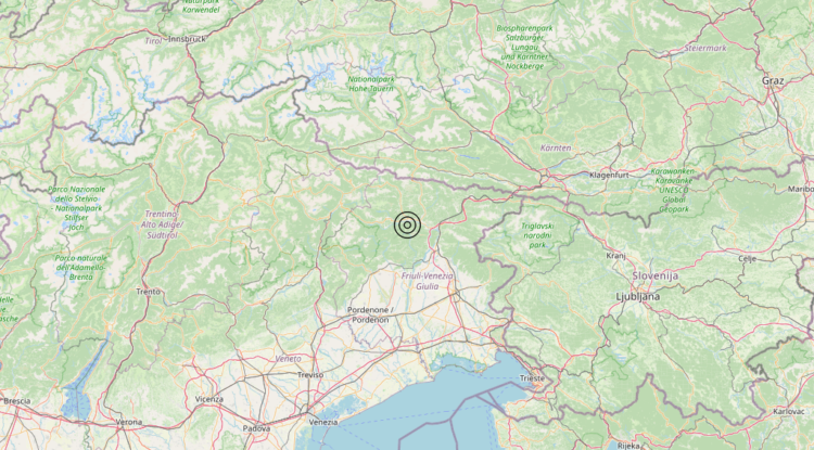 Terremoto 8 km SW Verzegnis (UD) – Magnitudo 3.1